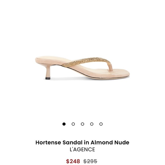 L'AGENCE Almond Nude Hortense Sandal 7.5 slippers - Picture 1 of 10